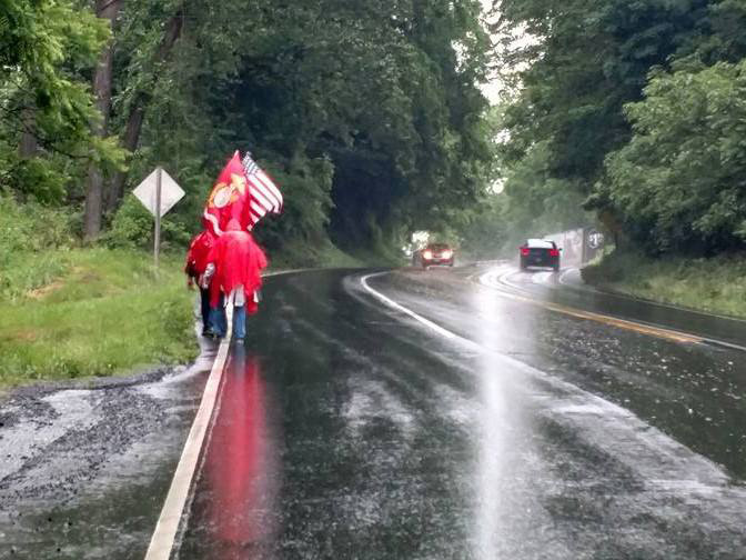 Terry's walk continues, rain or shine